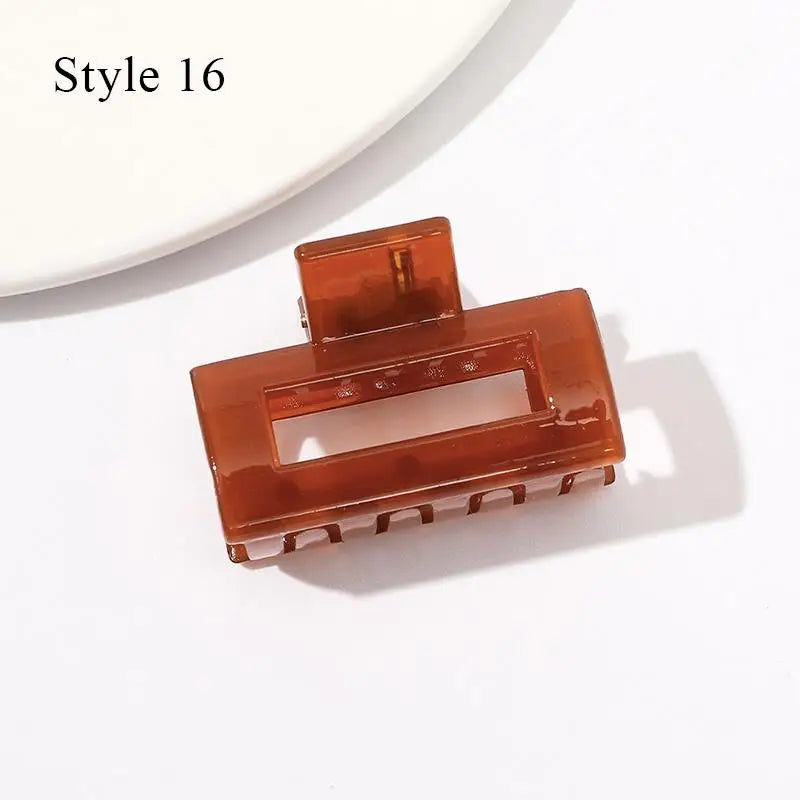 Mini Jelly Color Hair Claw Clip – Geometric Acrylic Shark Clip for Women & Girls