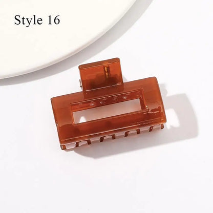 Mini Jelly Color Hair Claw Clip – Geometric Acrylic Shark Clip for Women & Girls