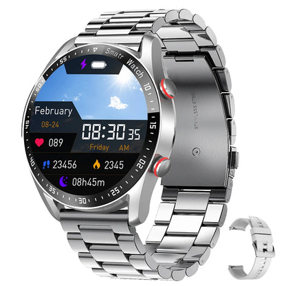 ECG+PPG Smartwatch – Laser Health Monitor, Blood Pressure, Bluetooth Call, Waterproof with Box