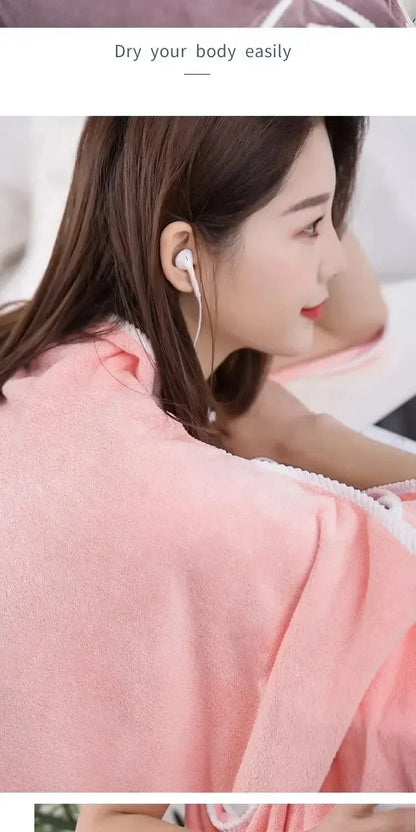 Womens Bath Towels Girls Wearable 140*85Cm Fast Drying Bathing Beach Spa Bathrobes Wash Clothing, Shower Bath And Gym Towel - BeeTrendyShop.COM
