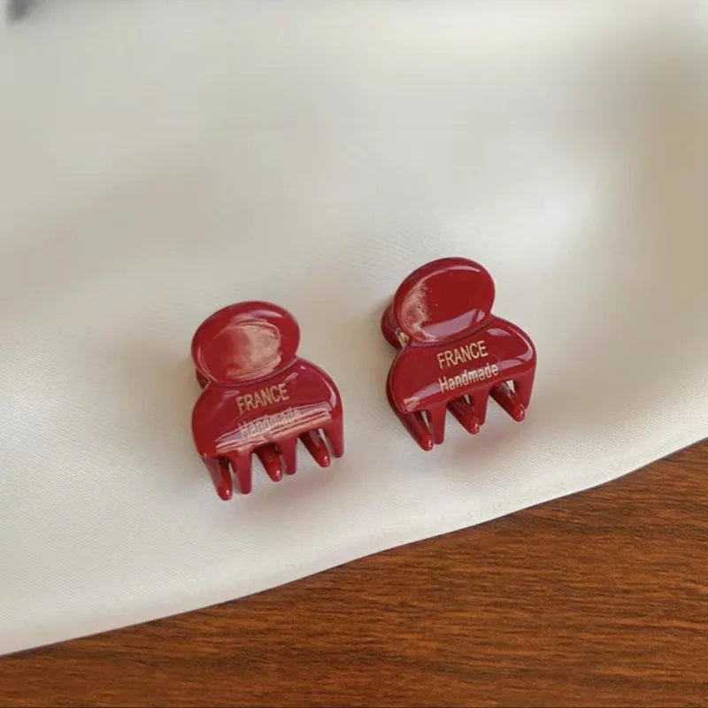 Mini 2cm Acetate Hair Claw Side Pins – Cute Hairpin Set for Girls & Women (2Pcs)