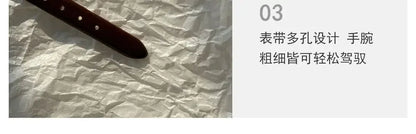 Retro High-end Round Dial Quartz Watches for Women PU Leather Strap Wristwatches Fashion Simple Temperament Girls Watch Gifts - BeeTrendyShop.COM