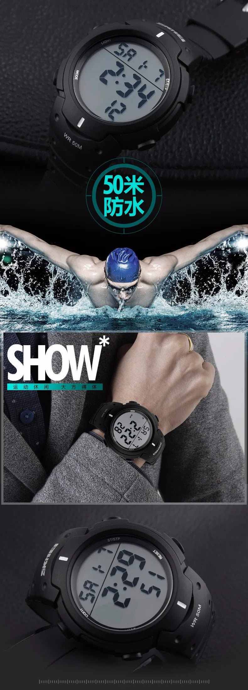 Fashion Men Sports Watches Clock Male LED Military Watch Waterproof Outdoor Dress Wristwatches Men Electronics Wristwatches - BeeTrendyShop.COM