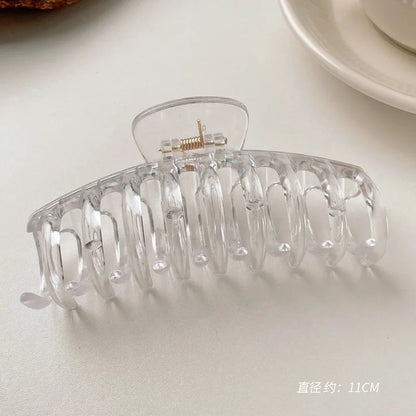 Large Acrylic Hair Claw Clip – Korean Style Coffee Color Hairpin for Women & Girls