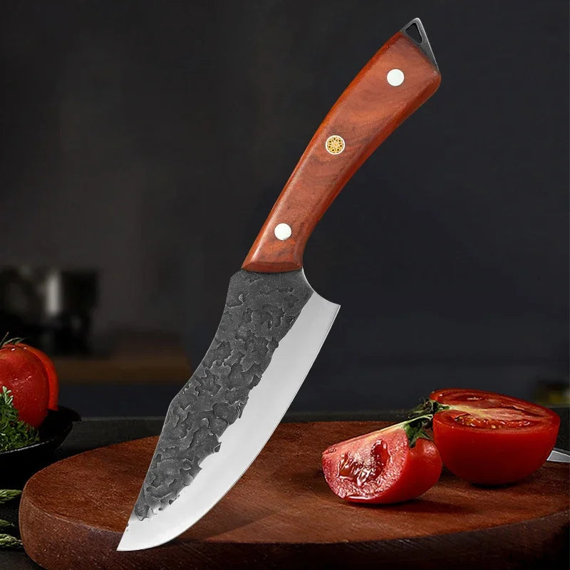 Forged Kitchen Knife Stainless Steel Meat Cleaver Boning Knife Fruit Slicing Cutting Knife Multifunctional Knife with KnifeCover