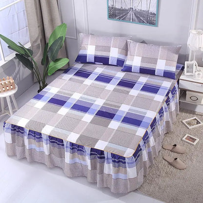 Flower Bedspread Non-Slip Bed Sheet Set – Soft Home Bedding Cover for King & Queen Size (1.5M/1.8M/2M)