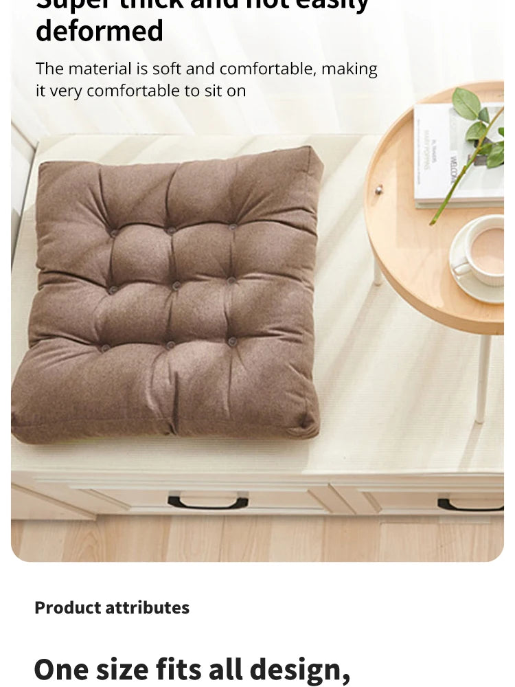 Linen Cushion Pearl Cotton Square Stool Backrest Pillow Home Office Computer Chair Protective Mat Seat Pad Buttocks Chair Mat - BeeTrendyShop.COM