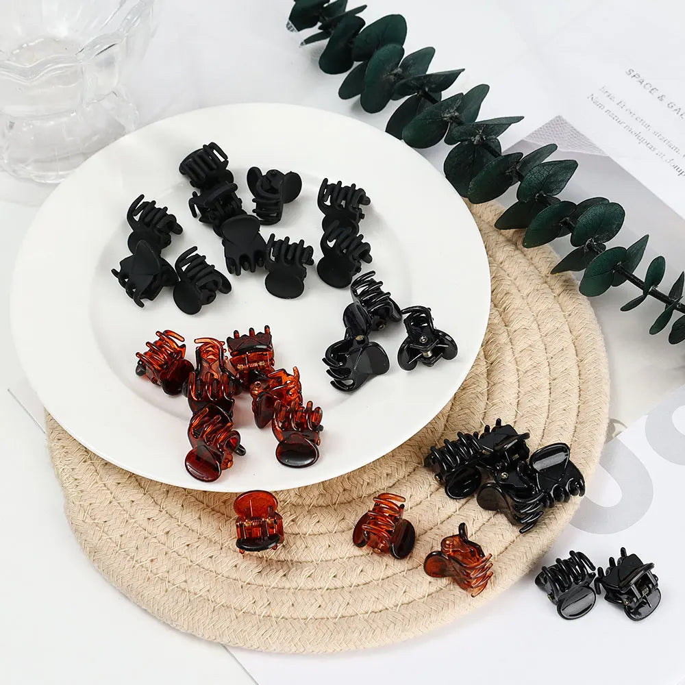 Mini Black Hair Claw Clips Set – Plastic Ponytail Holder for Women, Girls & Kids (10/20/30Pcs)