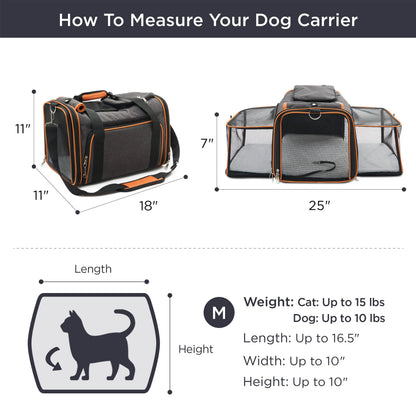 Expandable Pet Carrier Bag – Airline Approved Travel Bag for Dogs & Cats