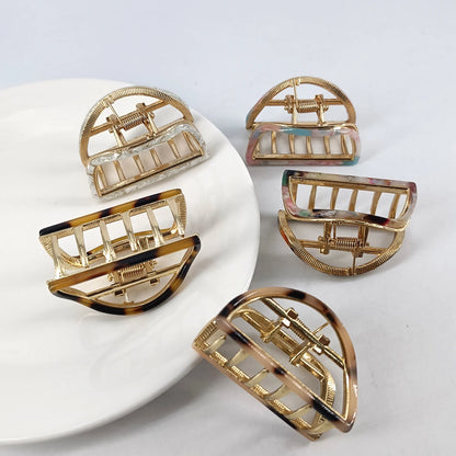 Mini Half-Round Acetate Hair Claw Clip – Fashion Hairpin Gripper for Women (5cm)