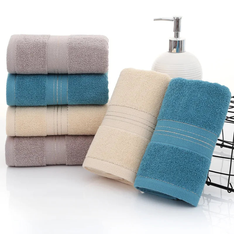 Thickened 100% Cotton Face Towel – Soft, Absorbent & Skin-Friendly for Adults & Kids 34x74cm