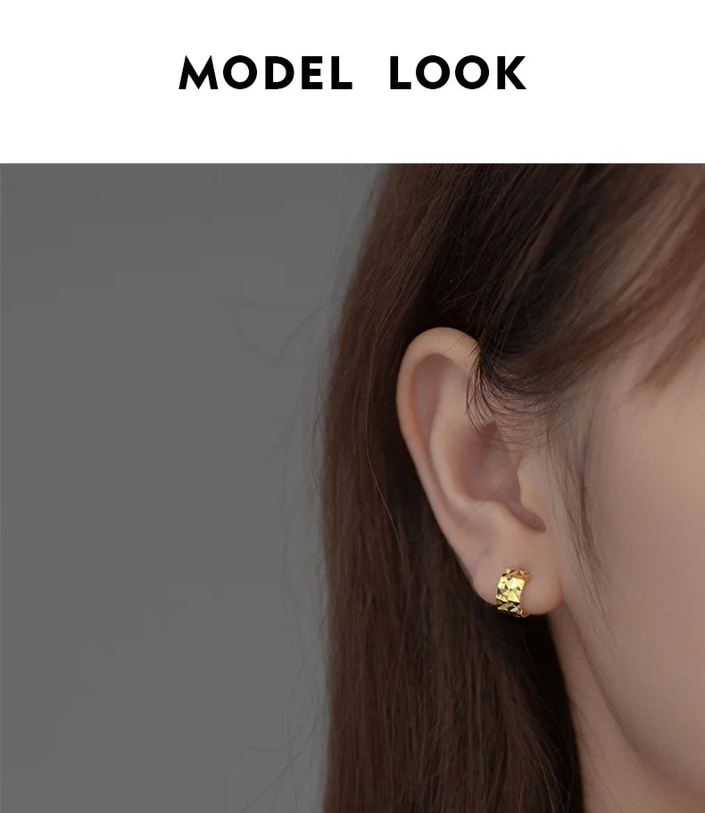 TrustDavis Real 925 Sterling Silver 2022 Hoop Fashion Cool Charm Hoop Earrings For Women Men Simple Fine Jewelry Gift DG0003