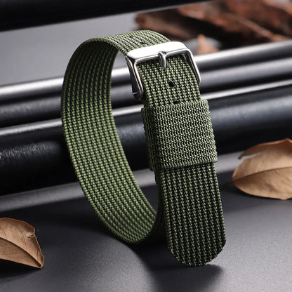 18mm 20mm 22mm Nylon Watch Band for Seiko Braided Canvas Strap Army Sport Men Bracelet Black Green Military Breathable WristBelt - BeeTrendyShop.COM