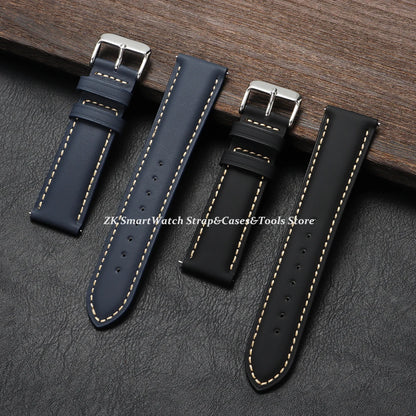 Quick Release Watch Band for Men Women Watchband Retro Cowhide Watch Strap Replacement Belt 18mm 20mm 22mm Vintage Brown Straps - BeeTrendyShop.COM