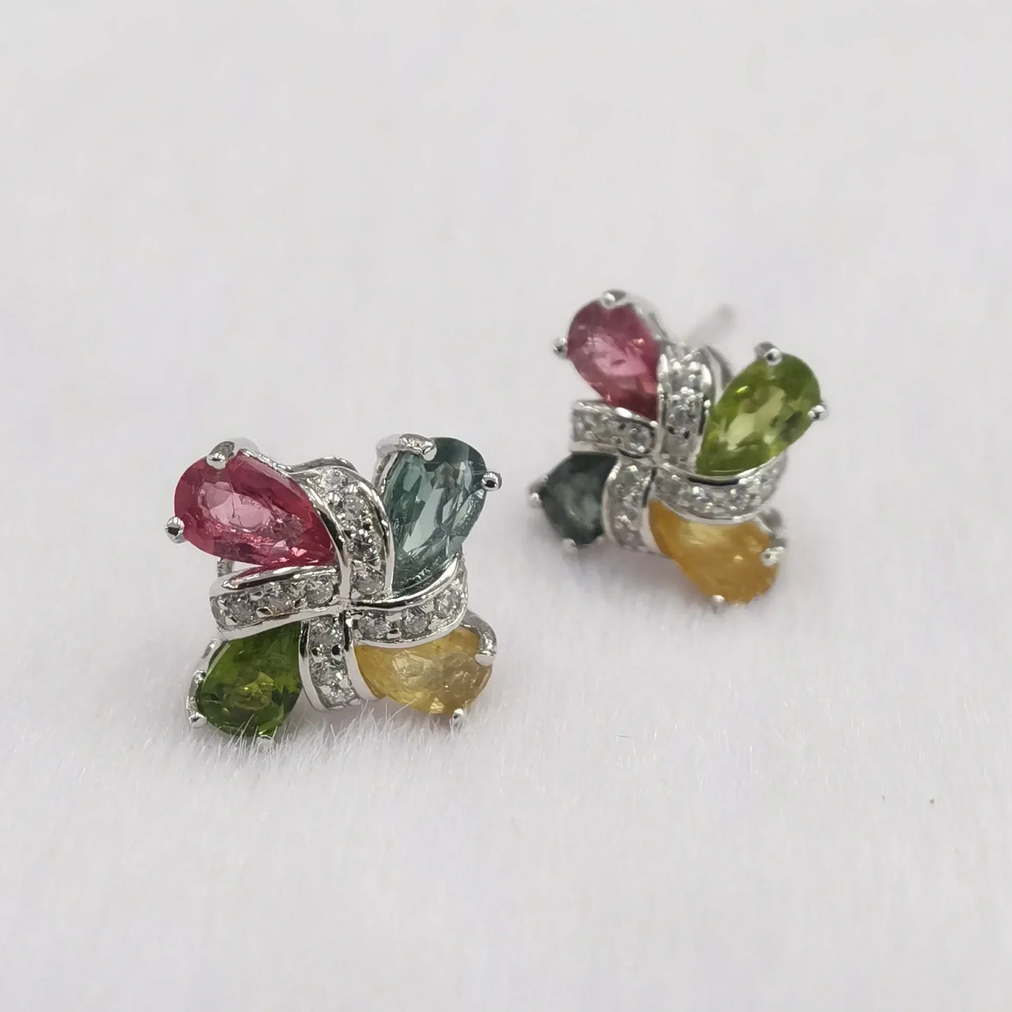 SACE GEMS fashion Earring for Women 100% 925 Sterling Silver Tourmaline Stud Earrings Wedding Party Fine Jewelry Eardrop gift