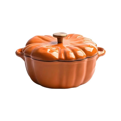 Pumpkin-Shaped Enamel Stock Pot – Non-Stick Multifunction Soup & Stew Cooker