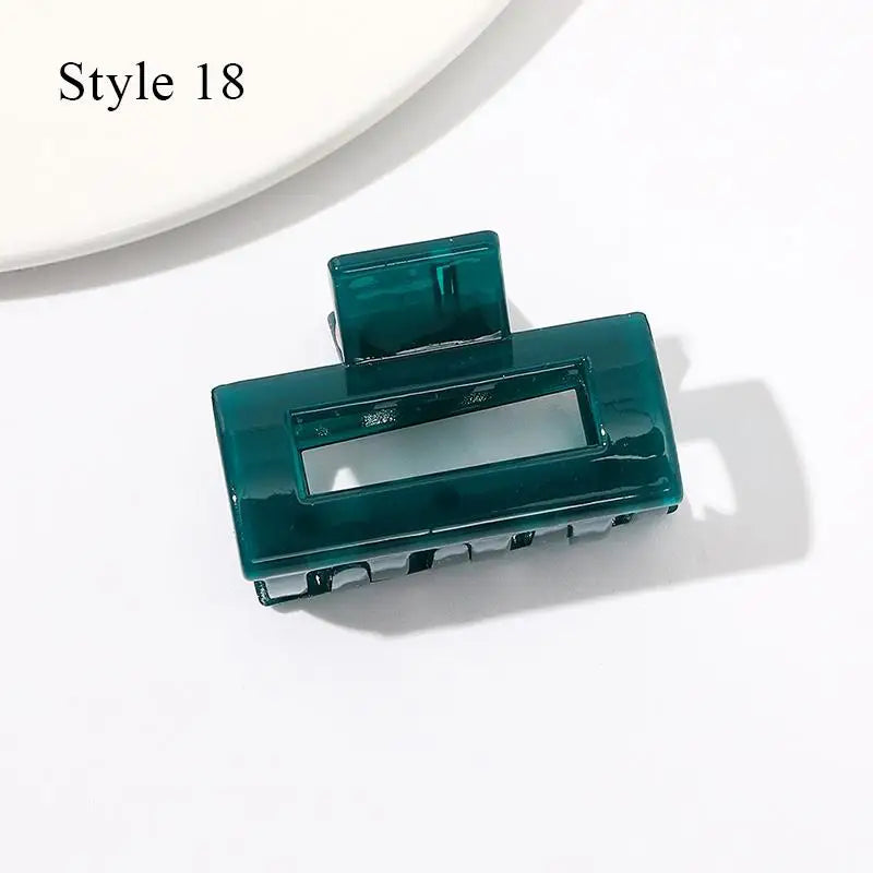Mini Jelly Color Hair Claw Clip – Geometric Acrylic Shark Clip for Women & Girls