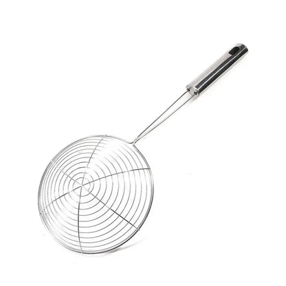 Stainless Steel Fry Basket & Oil Drain Skimmer – Wire Mesh Scoop for Deep Frying
