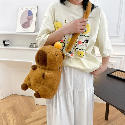 Cute Soft Plush Capybara Backpack Girl Fashionable Crossbody Bag for Women Kawaii Shoulder Bag for Children Gifts for Girlfriend - BeeTrendyShop.COM