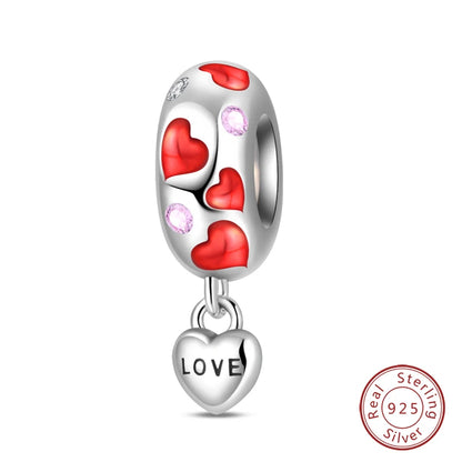 925 Sterling Silver Red Wine, Chili & Dumbbell Charm Bead – Fun DIY Jewelry