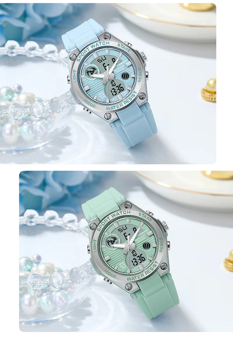 SANDA Brand G Style LED Digital Watch Women Sport Chronograph Lady Quartz Wristwatch 50m Waterproof Female Girl Electronic Clock