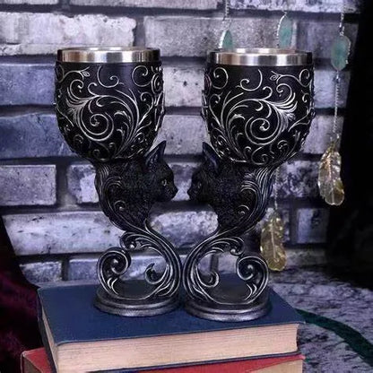 Gothic Dragon Claw Viking Wine Goblet – 3D Skull Punk Bar Cup