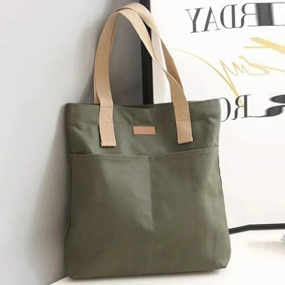 1Pc Women's Tote Bag Canvas Sewing Thread Large Capacity Advanced Sense Handbag Convenient Practical Female's Commuter Bag - BeeTrendyShop.COM