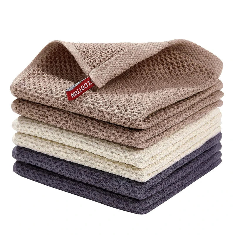 Cotton Honeycomb Kitchen Dishcloth – Soft, Absorbent & Breathable Cleaning Cloth