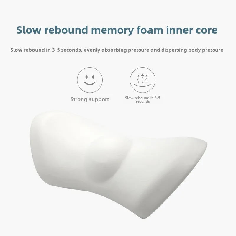 Breathable Memory Foam Lumbar Support Cushion – Car Seat, Bed & Office Waist Pillow