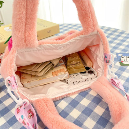 Sanrio Hello Kitty Plush Bag Kawaii Kuromi My Melody Cute Cartoon Anime Handbag Cinnamoroll Storage Tote Bags Women Girl Gifts - BeeTrendyShop.COM