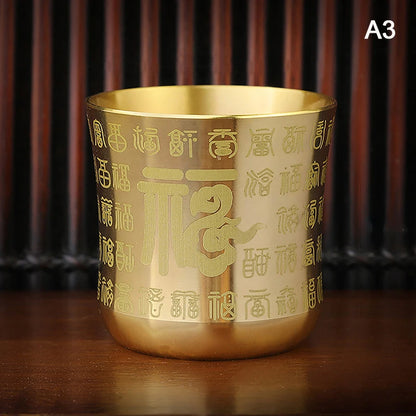 Brass Antique Tea Cup – Chinese Vintage Teacup for Home Office Bar Decor
