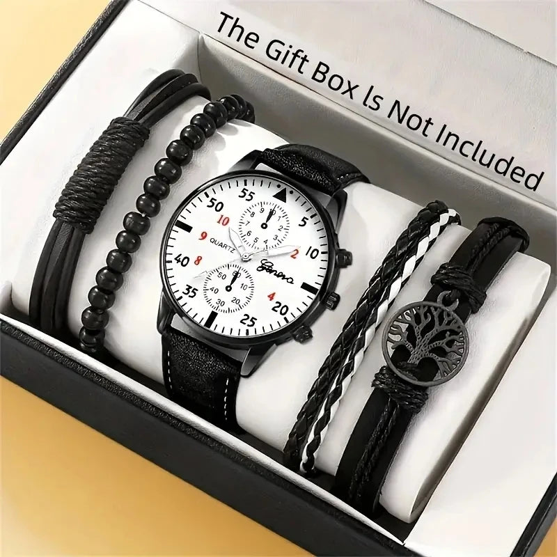 New Hip Hop Mens Fashion Watches Luxury Male Clock Wristwatch Sport MensWrist Watch Bracelet Set Relogio Masculino - BeeTrendyShop.COM