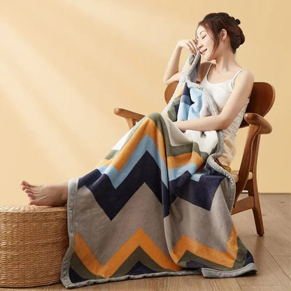 Extra Soft Flannel Blanket Thickened Nap Air Conditioning Blanket - BeeTrendyShop.COM
