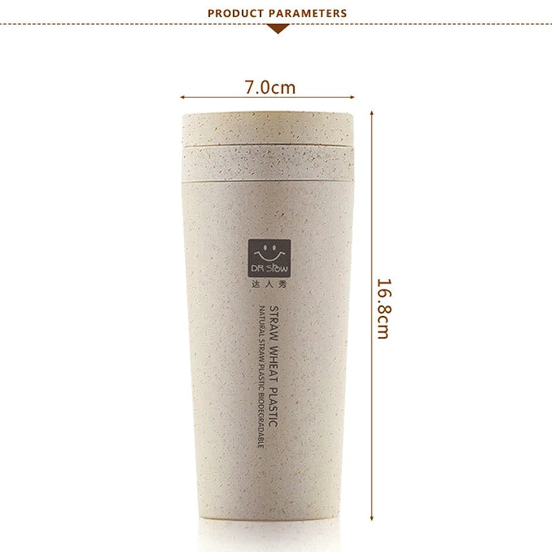 300ml Wheat Fiber Thermal Mug – Double Layer Portable Coffee Tea Water Cup for Office & Travel