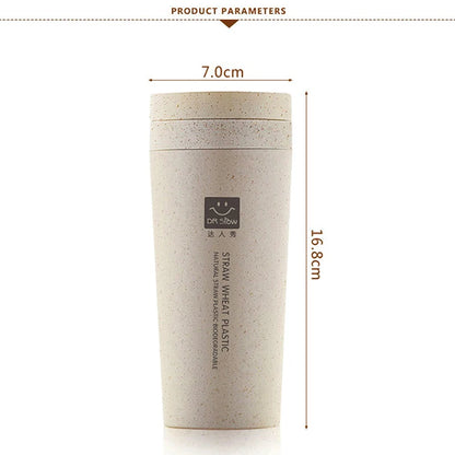 300ml Wheat Fiber Thermal Mug – Double Layer Portable Coffee Tea Water Cup for Office & Travel