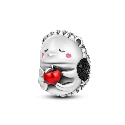Silver Cute Animal Charm Bead – Penguin & Avocado Dangle Pendant for Bracelets