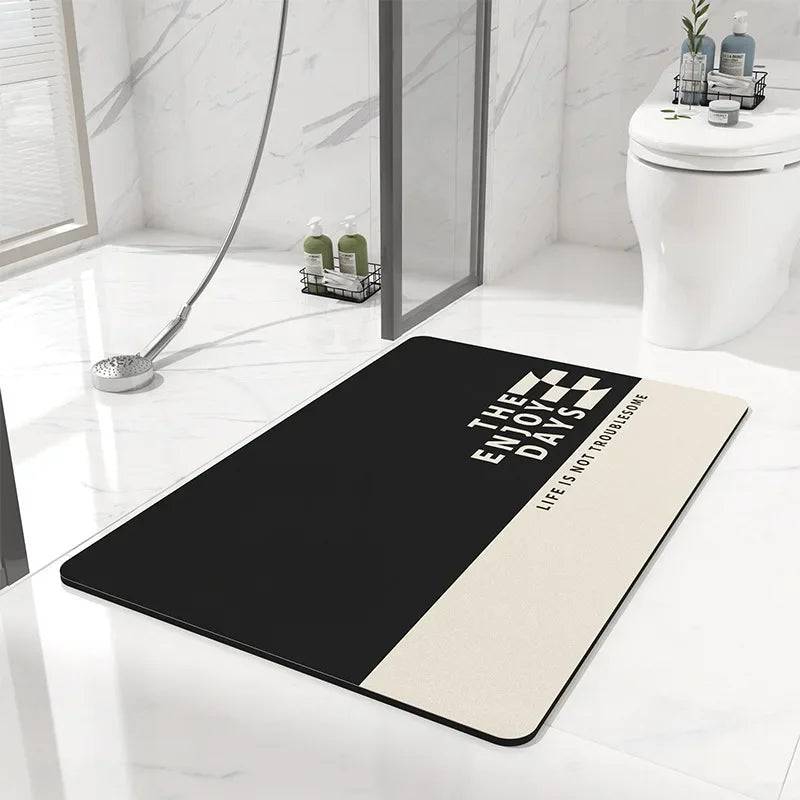 Diatom Mud Bathroom Mat – Nordic Style Anti-Slip Absorbent Toilet Floor Carpet | Soft Diatomite