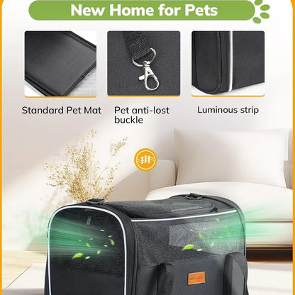 Soft Pet Carrier Bag – Airline Approved for Cats & Small Dogs up to 14lbs