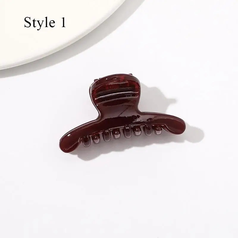 Mini Jelly Color Hair Claw Clip – Geometric Acrylic Shark Clip for Women & Girls