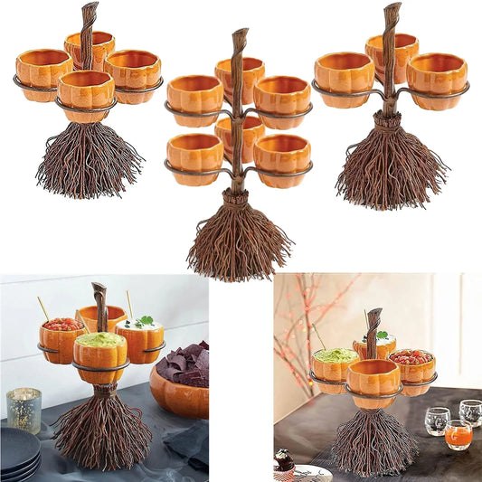 Party Buffet Display Tray Desktop Decoration Halloween Pumpkin Snack Tray Rack Witch Bowl Cake Rack Dessert Fruit Tray