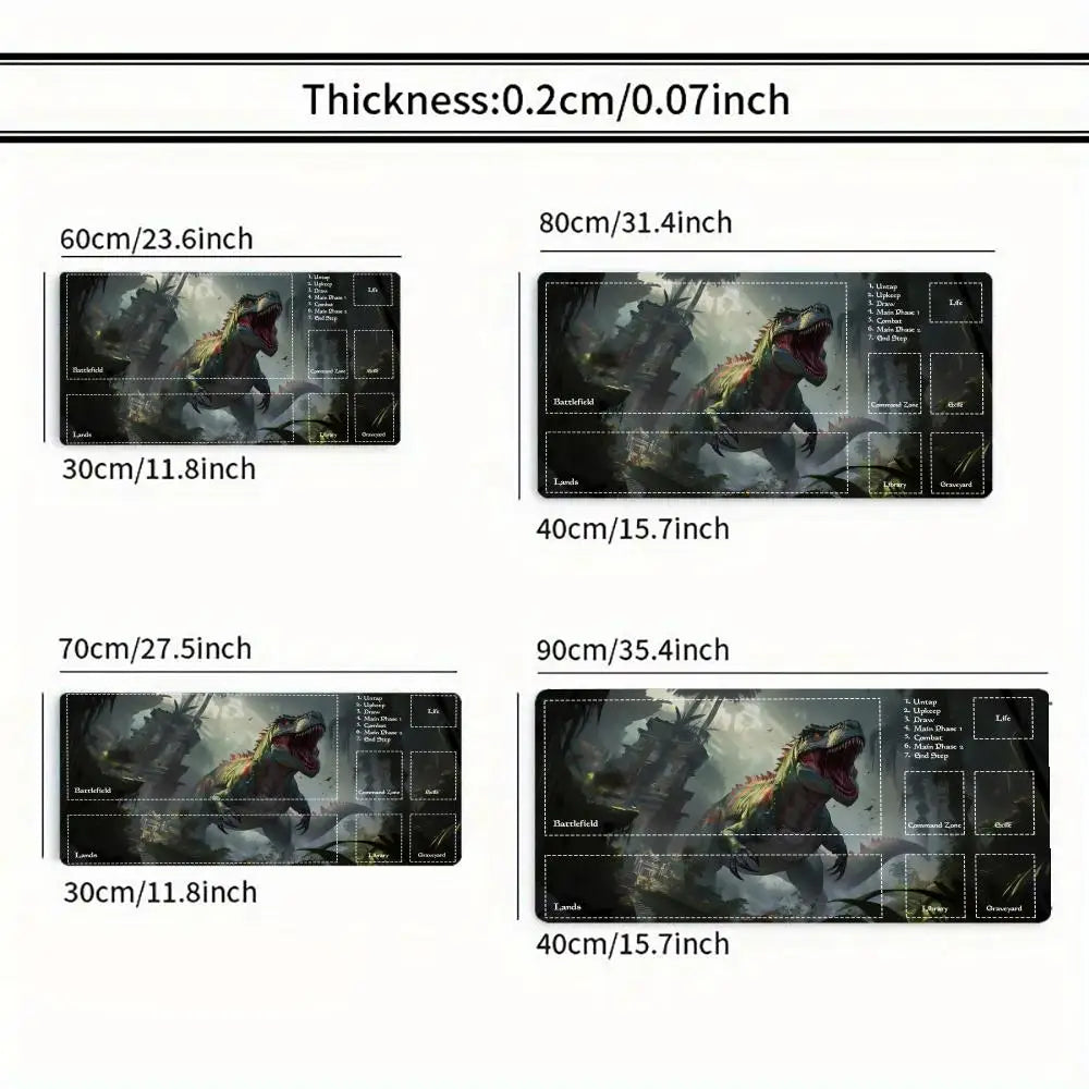 Jungle Dinosaur Gaming Playmat – Durable Rubber MTG & TCG Card Game Mat | 35x60cm Large Mouse Pad