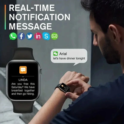 Smartwatch 1.73" – Bluetooth Call, Blood Oxygen & Blood Pressure Monitor for Men & Women
