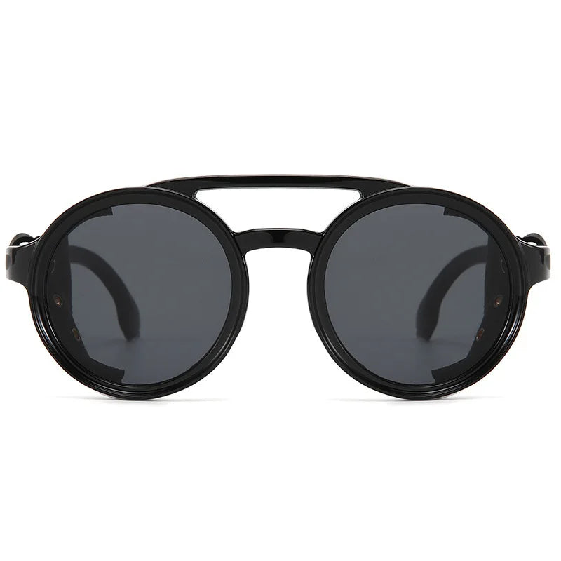Retro Vintage Round Sunglasses – UV400 Leather Goggles Anti-Wind Unisex 8 Colors