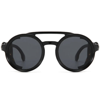Retro Vintage Round Sunglasses – UV400 Leather Goggles Anti-Wind Unisex 8 Colors