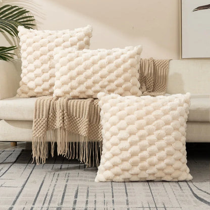 4-Piece Soft Decorative Cushion Cover Set 18x18 Inch – Removable Washable Pillowcase for Sofa & Bedroom