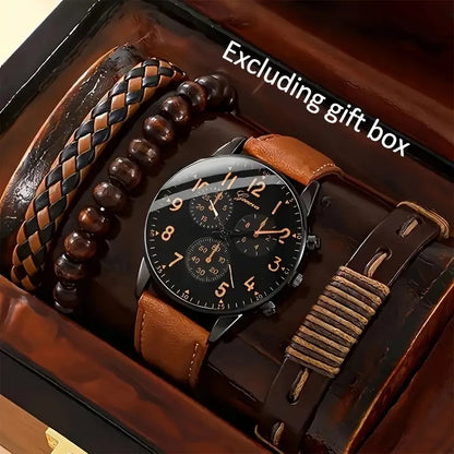 New Hip Hop Mens Fashion Watches Luxury Male Clock Wristwatch Sport MensWrist Watch Bracelet Set Relogio Masculino - BeeTrendyShop.COM
