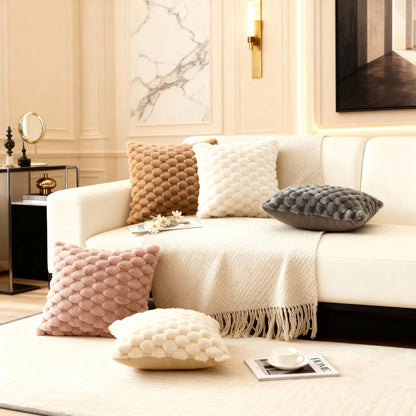 4-Piece Soft Decorative Cushion Cover Set 18x18 Inch – Removable Washable Pillowcase for Sofa & Bedroom