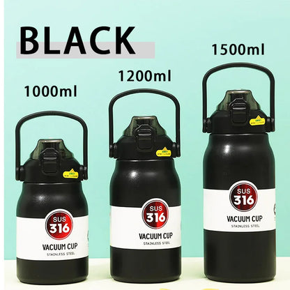 1500ML Stainless Steel Thermo Bottle – Large Capacity Portable Thermal Tumbler
