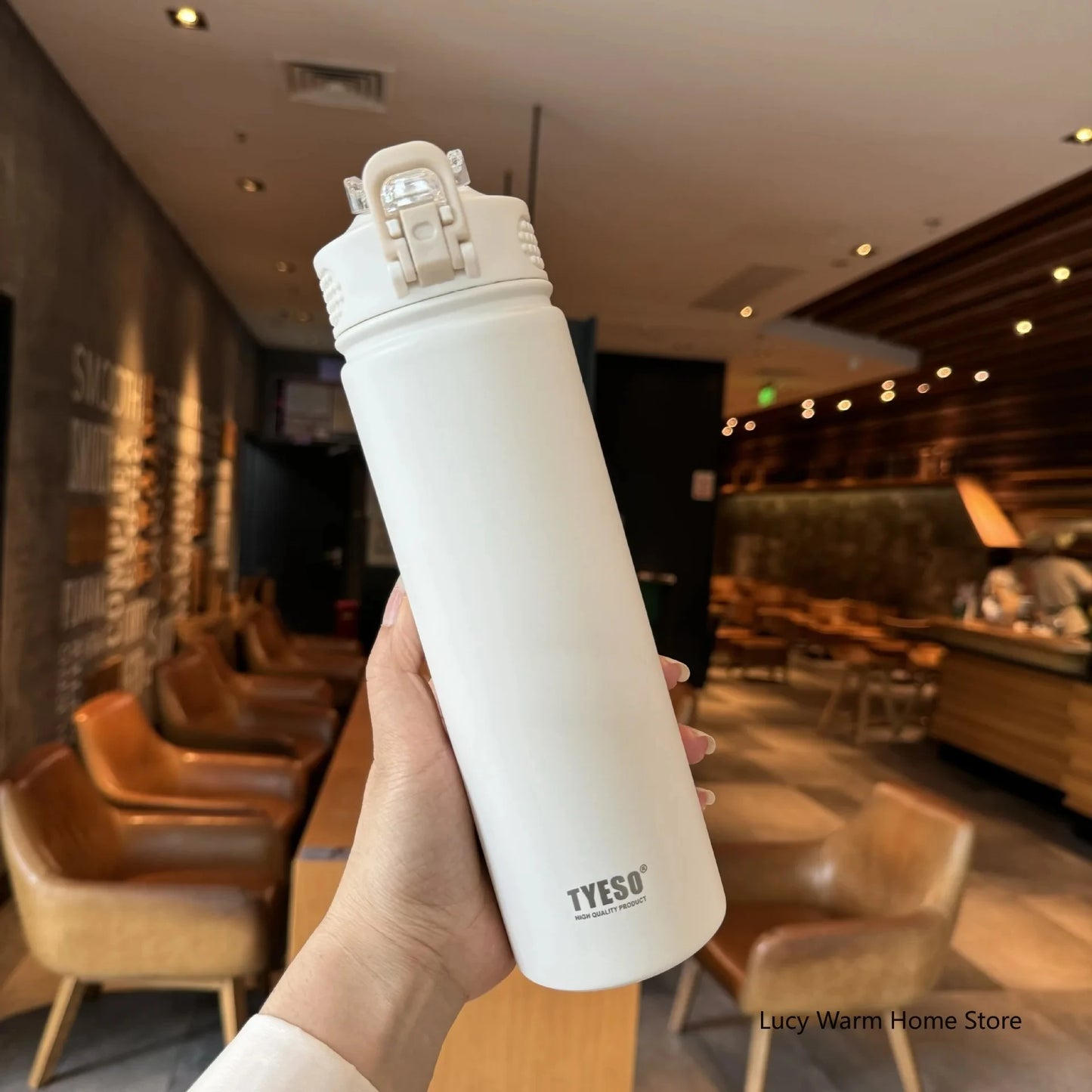 Thermal Water Bottle with Straw 600/750ML – Stainless Steel Hot & Cold Mug