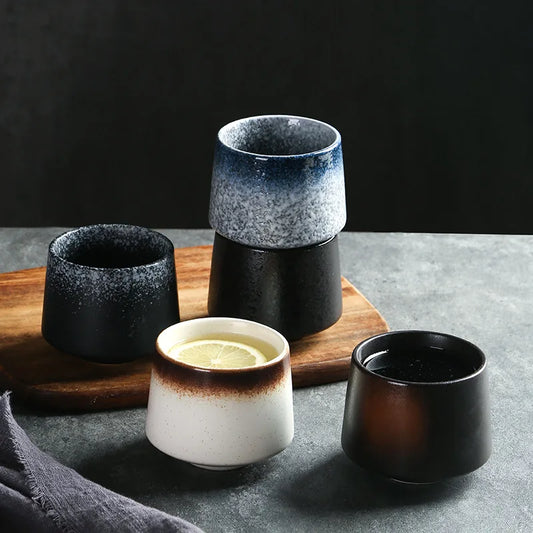 Japanese Style Ceramic Coffee Cup Drinkware Wine Mug Water Mugs Gift Wholesale 200ml Porcelain Personal Single Pottery Tea Cups